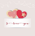 love card cute hearts and a text message design vector image