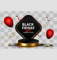3d minimal luxury podium golden in front black vector image vector image