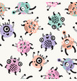 cute monsters with big eyes open mouths background vector image