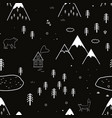 hand drawn scandinavian animals in the forest vector image vector image