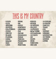 list of states of united states of america vector image vector image