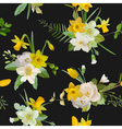 seamless pattern floral background spring flowers vector image