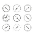 set of monochrome icons with compass vector image vector image