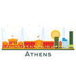athens greece city skyline with color buildings vector image