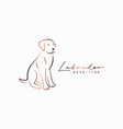 labrador dog silhouette logo on white background vector image