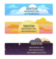 set of banners with natural weather day sunset vector image