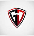 g j initials shield logo designs modern templates vector image