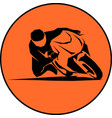 racer ride sportbike eps 10 isolated icon vector image vector image