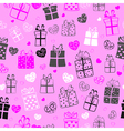 seamless pattern of hearts and gift boxes vector image vector image