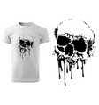 skull and dripping black paint vector image vector image