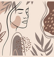 trend background lines woman face vector image vector image