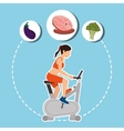 fitness and healthy food vector image