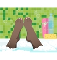 female feet in bathroom vector image vector image