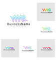 set of letter wme logo design template initial vector image