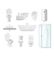 bathroom collection washroom toilet sink modern vector image