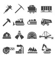 coal industry mine bold black silhouette icons vector image vector image