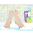female feet in bathroom vector image vector image