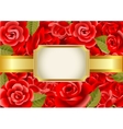 frame on a red roses background vector image vector image