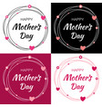mothers day card lettering set with heart circle vector image vector image