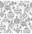 entangle sketch style xmas baubles pattern vector image
