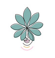 face of an abstract woman with a leaf vector image vector image