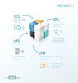 template 3d cube pink blue yellow and black color vector image vector image