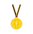 medal with burning torch on a color ribbon vector image