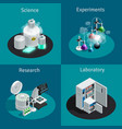 scientific laboratory 2x2 isometric design concept vector image vector image