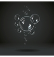 soap bubbles on a black blue background vector image vector image