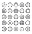 cogwheel outline icons set isolated on white vector image