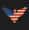 eagle silhouette with usa flag background design vector image vector image