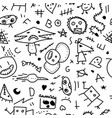 seamless doodle pattern hand drawn cartoon vector image