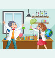 classroom scene with scientist doing experiment vector image vector image