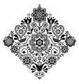 folk art retro square pattern with birds vector image vector image