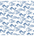 hand drawn ocean fish abstract pattern vector image vector image