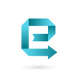 letter e arrow ribbon logo icon design template vector image