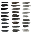 set of grungy hand-painted brush strokes vector image
