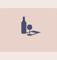 creative abstract logo icon bottle and glass vector image
