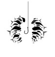 flock of fish near the hook silhouette of schools vector image vector image