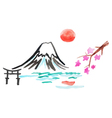 mount fuji and sakura in japan vector image