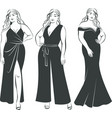 plus size woman model wearing evening gown vector image vector image
