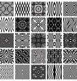 set of 25 black and white geometric seamless vector image