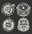 soldiers army set monochrome emblem vector image