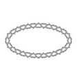 oval frame pattern of twisted hearts vector image vector image