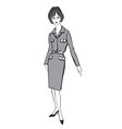 stylish cloth woman fashion dressed girl 1960s vector image vector image