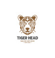 vintage retro tiger head face logo design vector image vector image