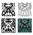dragons celtic knot vintage pattern vector image
