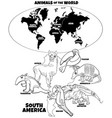 educational south american animals color book vector image