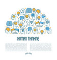 human thinking concept with thin line icons vector image