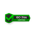 iso 3166 certified green banner flat vector image vector image